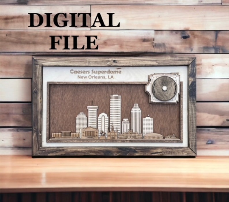Laser Cut SVG Digital Cut File New Orleans, Louisiana Skyline and 3D