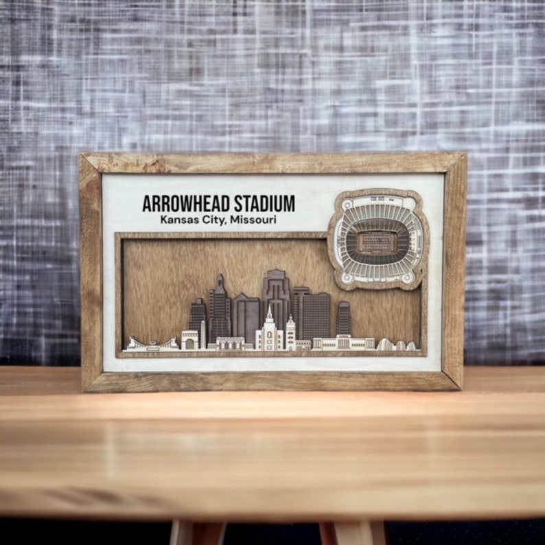 Laser Cut SVG Digital Cut File kansas City, Missouri Skyline and 3D