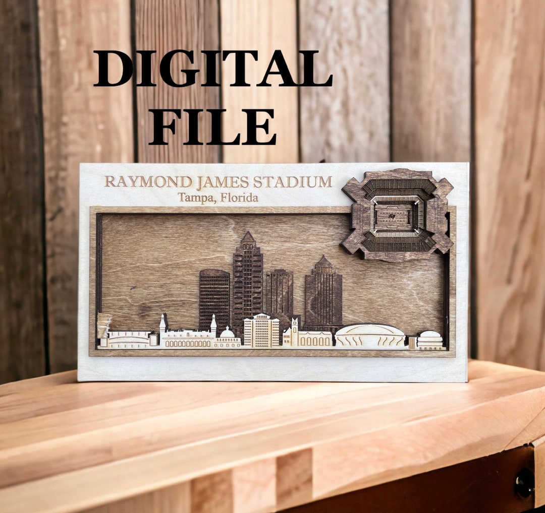 Laser Cut SVG Digital Cut File Tampa Bay, Florida Skyline and 3D