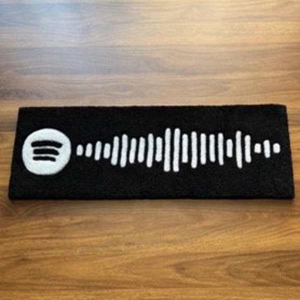 Spotify Tufted Mat - Handmade Music Code Mat, Personalized Gift, Personalized Keyboard Mat, Computer Mat