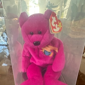 Super Rare TY Original Beanie Baby - Millennium Bear with multiple tag errors