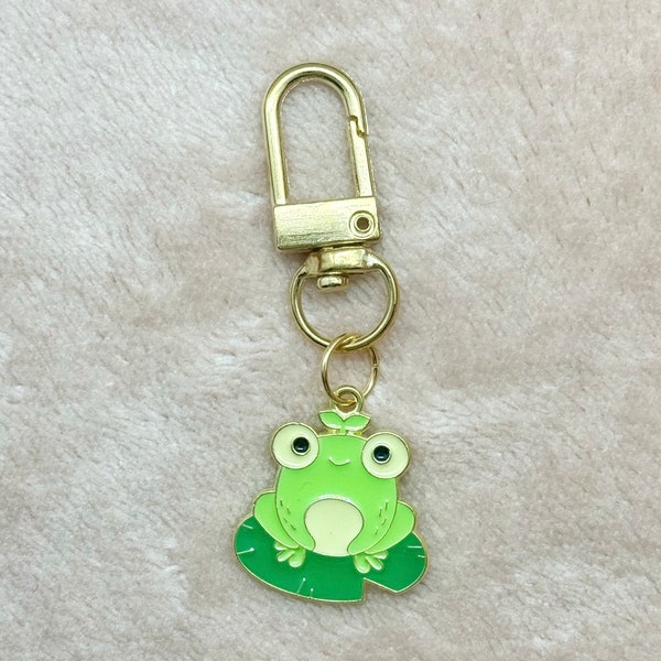 Porte clé grenouille sur nénuphar