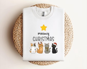 Meowy Christmas - Katter - SVG PNG - Cricut - Direkt nedladdning - Digitala filer