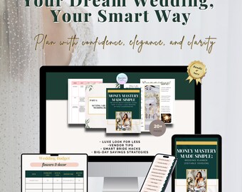 Editable Bridal Organizer Canva Template, Budget Tracker, Checklist, Digital Wedding Binder