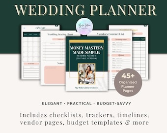 Editable Wedding Planner, Budget Tracker, Checklist (Digital Download)