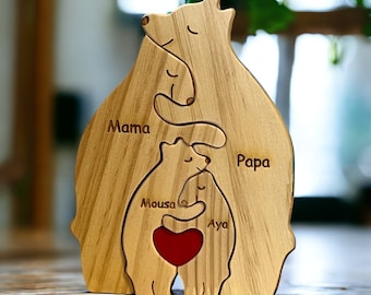 Family Names House Decoration | Bear Family Decoration Personalized with your loved ones | Free shipping | Handmade gift