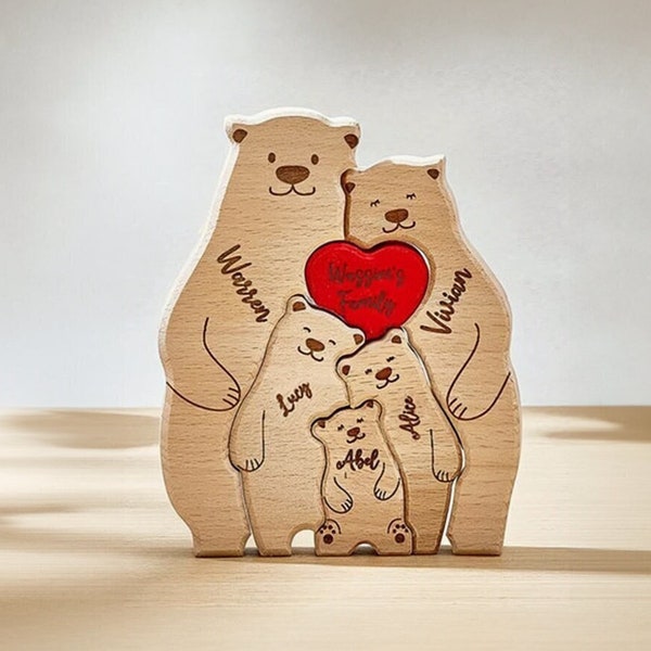 Family Name Home Decor | Customized Bear Family Decoration for Your Home | Free Shipping | Handmade Gift Accent | Mothersday Gift