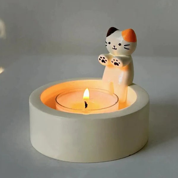 Cat Candle Holder | Cat by the Fire | Candle Holder | Candle Decoration | Home Decor | Sweet Home Decoration | Light and Warmth for the Soul