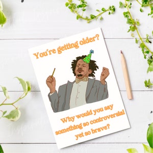 Biglietto d'auguri divertente per la cultura pop, biglietto d'auguri per Eric Andre, citazioni comiche Meme, download digitale per lui e lei