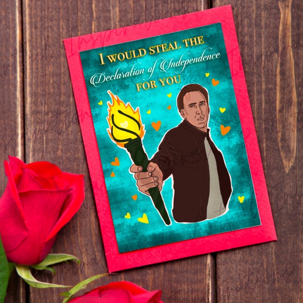 Declaration of Love Printable Card, Nicholas Cage inspired Valentines Day Love Occasion Digital Download, Funny Pop Culture Gift for Him Her