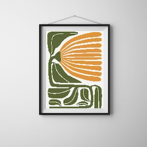 Bloemenkruissteekpatroon, abstracte bloemengrafiek, PDF-kruissteek, eenvoudige kruissteek, kruissteekset, digitaal bestand, uniek patroon