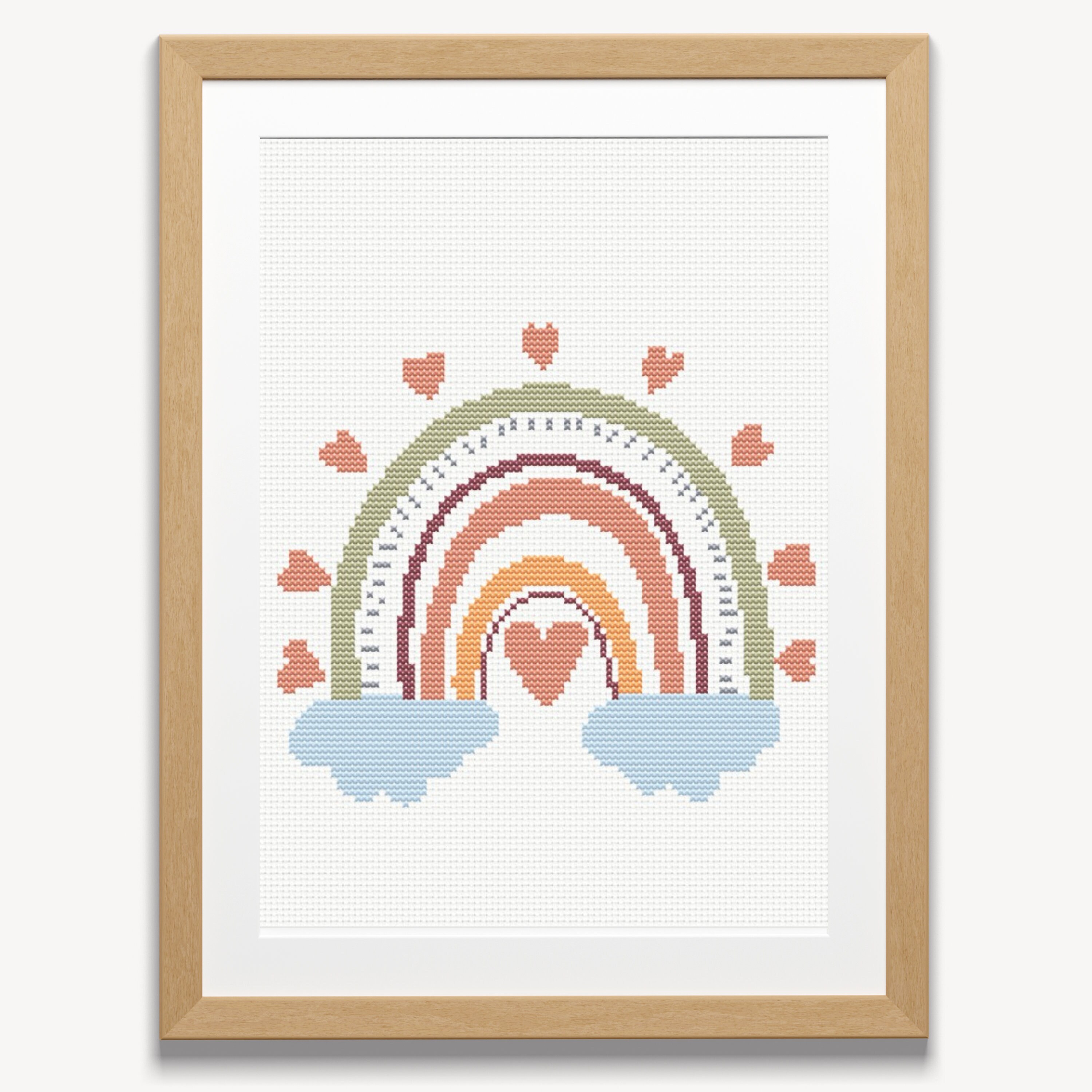 Boho Rainbow Cross Stitch Pattern Abstract Boho Chart Pdf Cross 