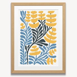 Bloemenkruissteekpatroon, abstracte bloemengrafiek, PDF-kruissteek, eenvoudige kruissteek, kruissteekset, digitaal bestand, uniek patroon
