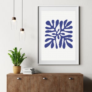 Matisse kruissteekpatroon, abstracte bloemenkaart, PDF-kruissteek, eenvoudige kruissteek, kruissteekset, digitaal bestand, uniek patroon