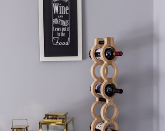 Casier à vin en bois | Support fait à la main | Décoration intérieure | Cadeau exclusif | Décoration | Cendre