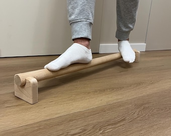Wooden Balance Bar, Fitness Balance Beam, Minimalist Beech Wood Balance Bar, 100 cm Long, 10 cm Wide, Play Beam for Yoga, Home Decor