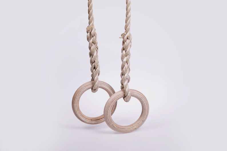 Handcrafted Plywood Gymnastics Rings With Braided Rope – Perfect for ...