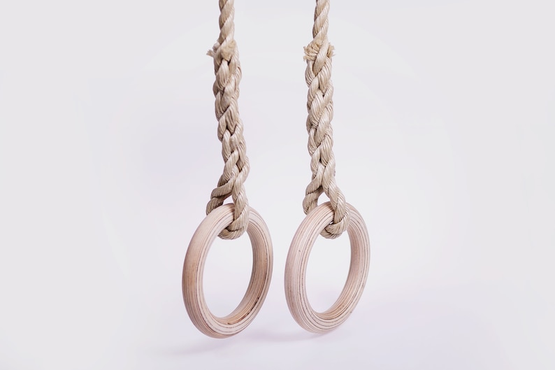 Handcrafted Plywood Gymnastics Rings With Braided Rope – Perfect for ...