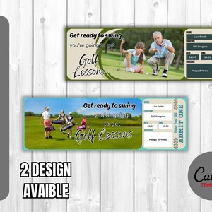 Editable Canva Golf Ticket Template, Personalized Golf Tournament Gift, Surprise Golf Event Invitation