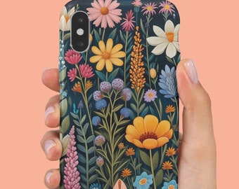 Phone Case Scandinavian floral folk art phone case available iPhone Google Pixel Samsung Galaxy phone case Nordic floral folk art phone case