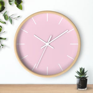 Pink Wall Clock Minimalist Pink Clock for Living Room Wall Decor Pink ...