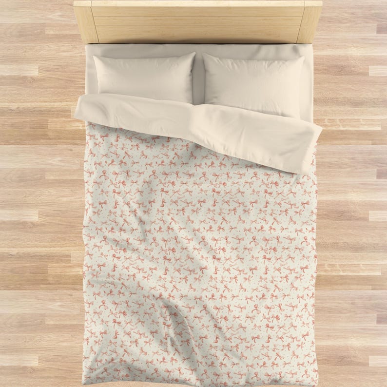 Coquette Pink Bow Bedding Set Coquette Decor King Bed Queen Duvet