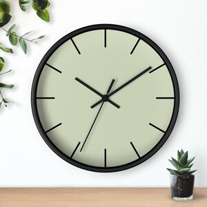 Sage Green Wall Clock Minimalist Green Clock for Living Room Wall Decor ...
