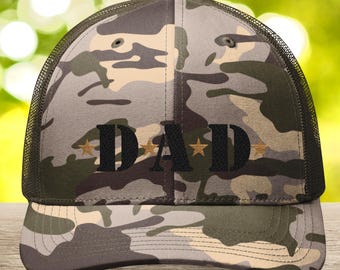 Embroidered Camo Hat For Dad Outdoor Camouflage Cap for Father's Day Gift Hat Military Dad Hunting Camo Camping & Fishing Hat Gift For Him