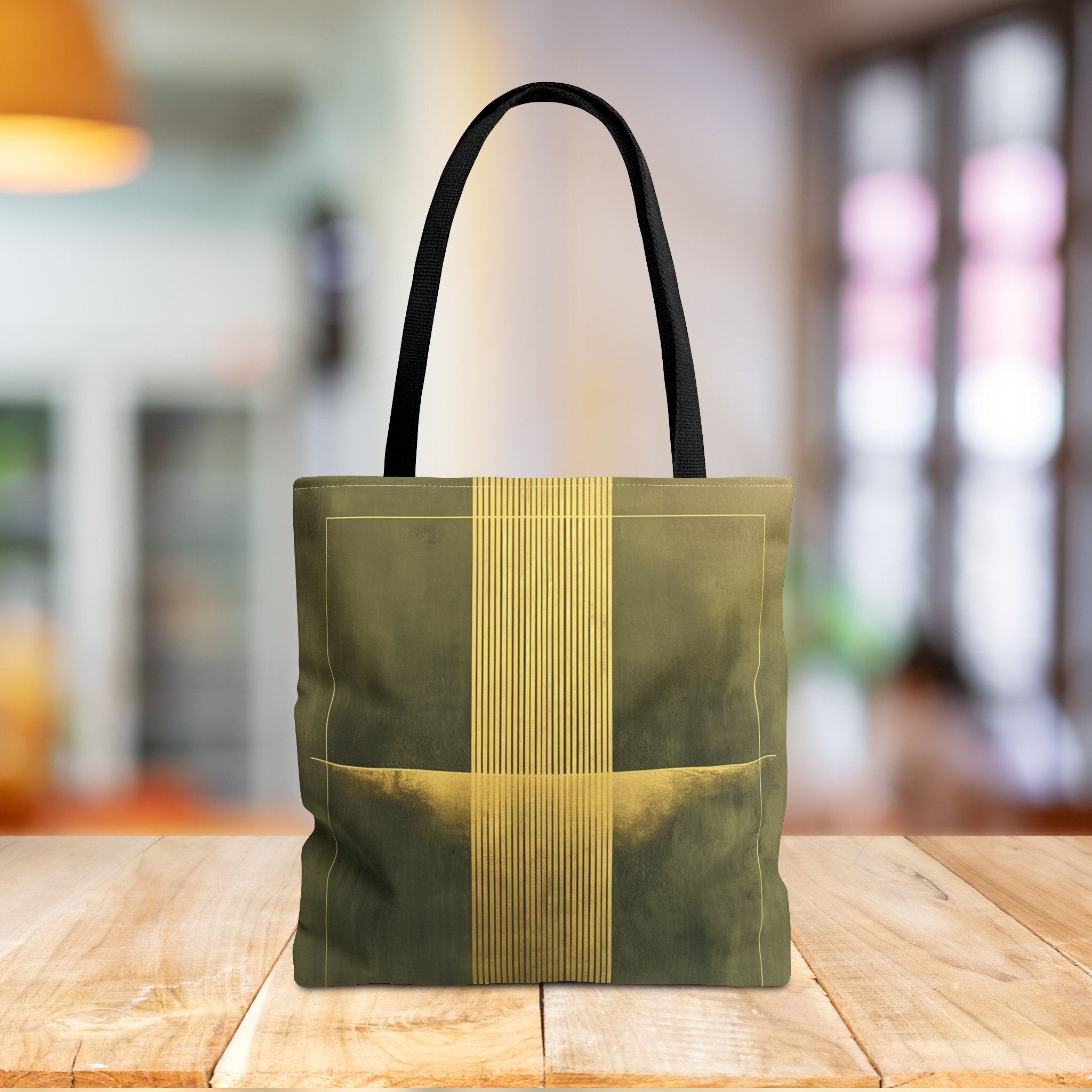 40 Retro Tote Bags: The Ultimate Fashion Accessory 4 Art Deco Abstract tote bag olive green and gold tote reusable bag…