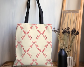 Coqueta bolso de mano con diseño de rombos y lazo rosa, bolso de mano de regalo, bolso de mano coqueta rosa, bolso de mano personalizado, bolso de mano rosa con lazo, regalo para mamá, estética coqueta