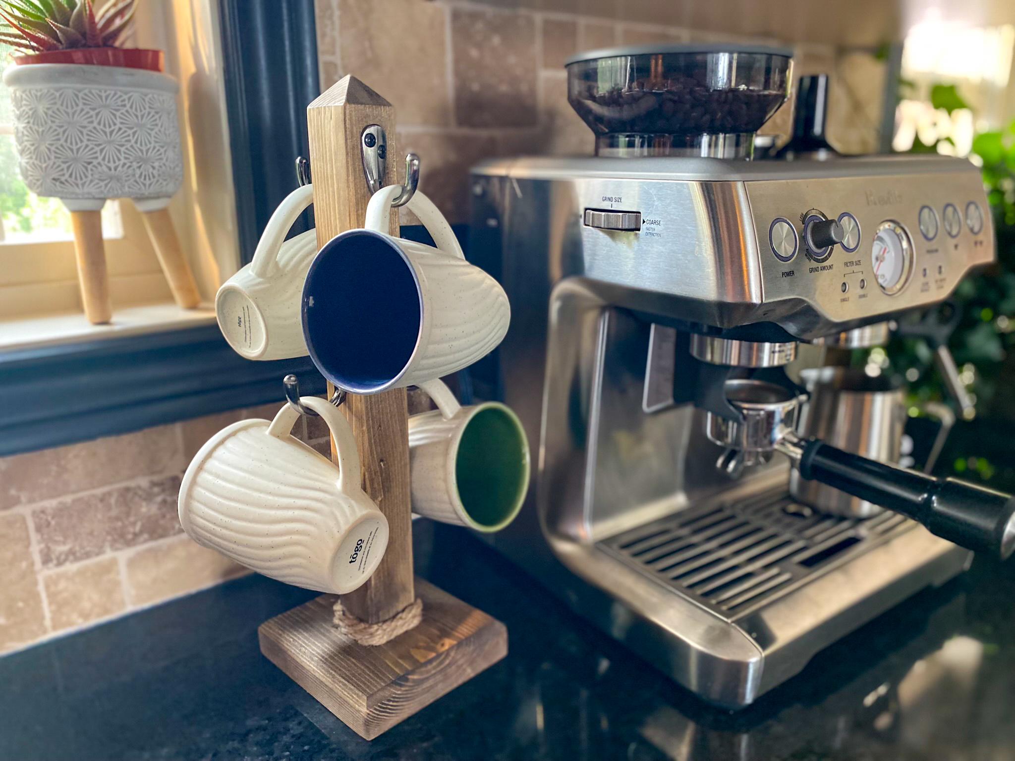 Handmade Rustic 4 Cup Wood Coffee Mug Tree for Kitchen Decor Coffee Cup  Holder Teacup Tree Coffee Mug Stand Coffee Mug Rack Tea Mug Gift For - Etsy