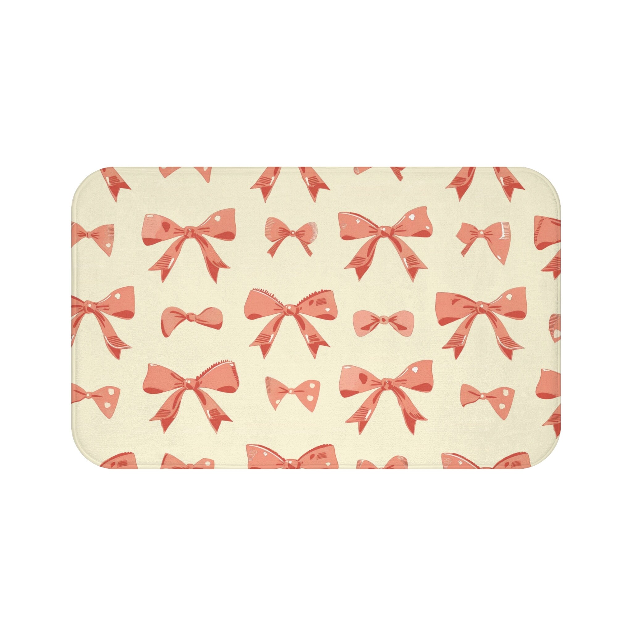 Bow Mat Coquette Pink Bow Bath Mat Pink Bows Bathroom Decor Pink Coquette ...