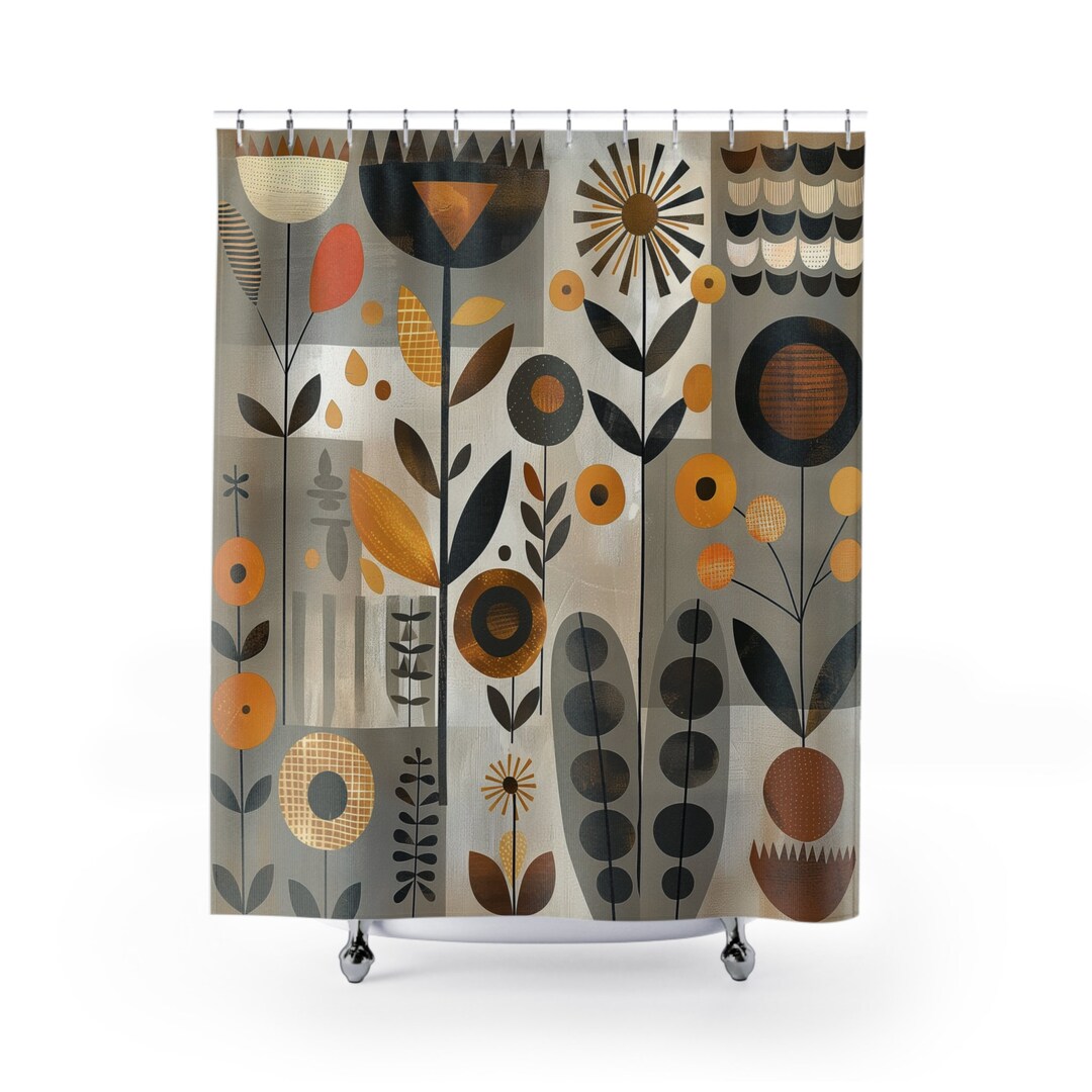 Abstract Japandi Art Shower Curtain Japanese Aesthetic Abstract