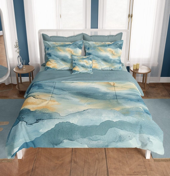 Pastel Blue Light Blue Twin Comforter Striped Dorm Bedding Set Light Blue Coma Inducer® Twin XL