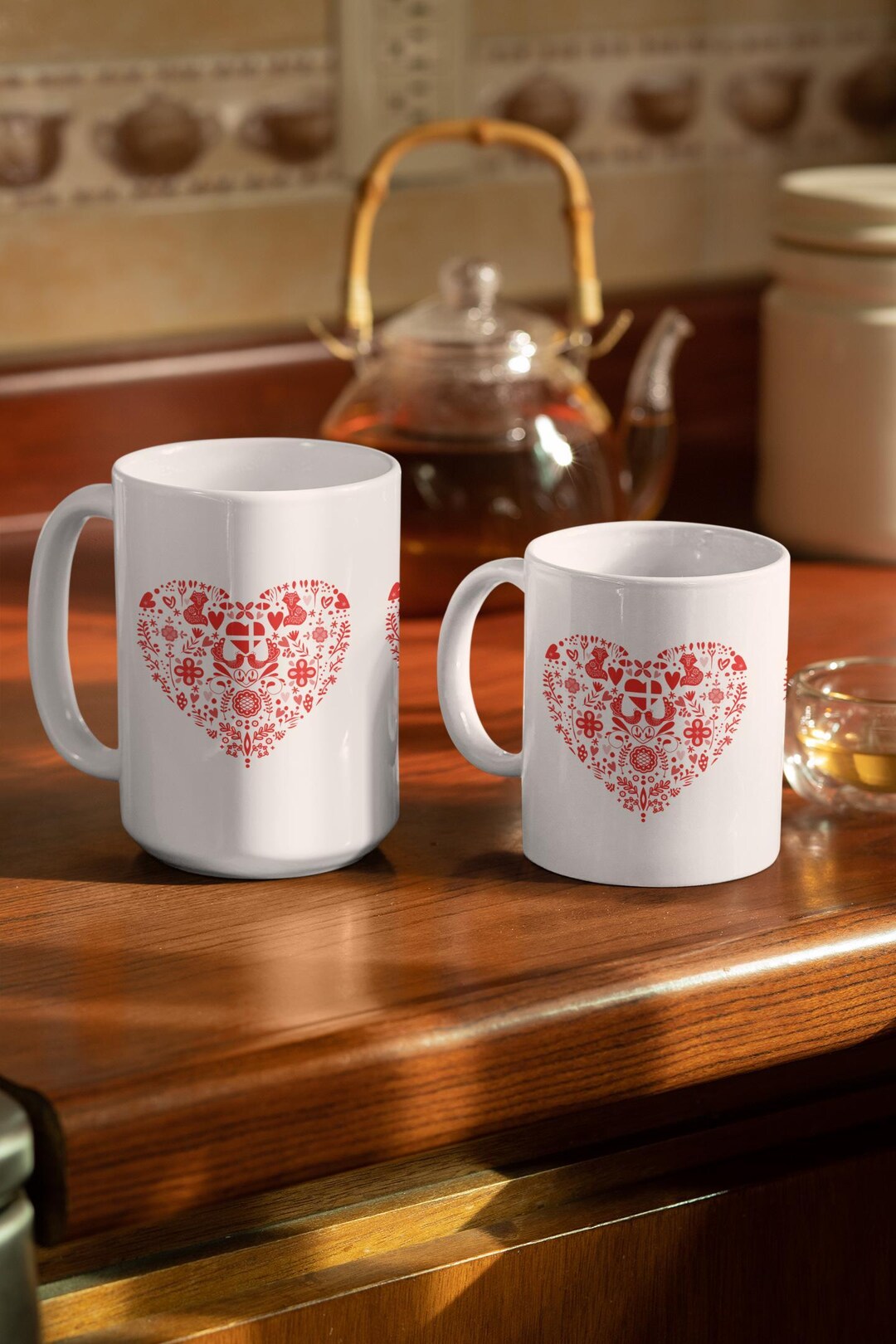 Scandinavian Heart Coffee Mugs 11ozozoz Love Hygge Living