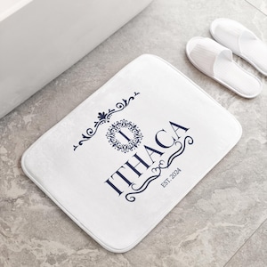 Custom Monogram Bath Mat personalized name bathmat wedding gift housewarming new homeowner microfibre shower mat bathroom decor anniversary