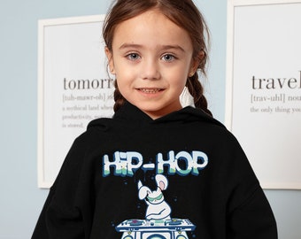 Hip Hop Easter Kids' Sponge Fleece Hoodie - Rabbit Kids' Hoodie - Bunny Hoodie for Kids