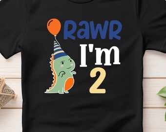 Rawr I'm 2 SVG, Digital Download, Svg, Png, Two, Dinosaur Party, Dino, 2nd Birthday, Second, T Rex, Two Years Old, Second Birthday Svg,