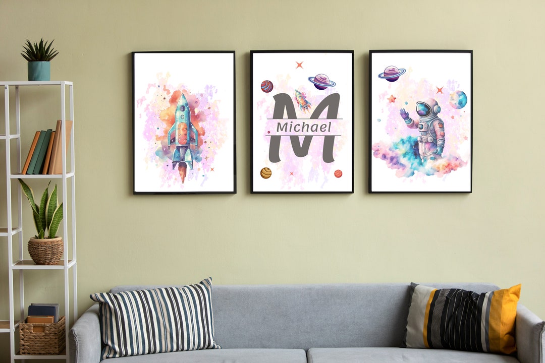 Space Nursery Prints, Outer Space Printable Wall Art Set of 3 for ...