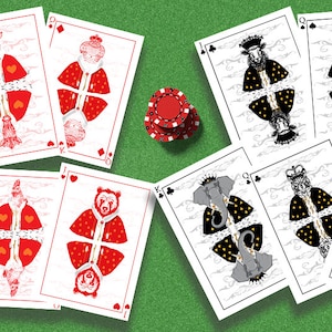 Full Deck speelkaarten, speelkaarten SVG, stickerontwerp, handboekhoudingspatroon kledingontwerp, kunst aan de muur, digitale downloads