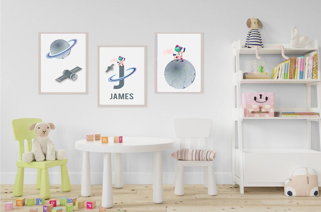 Space Nursery Prints, Outer Space Printable Wall Art Set of 3 for ...