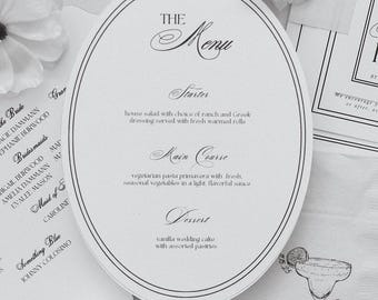 Regal Oval Menu and Place card (2-in-1)