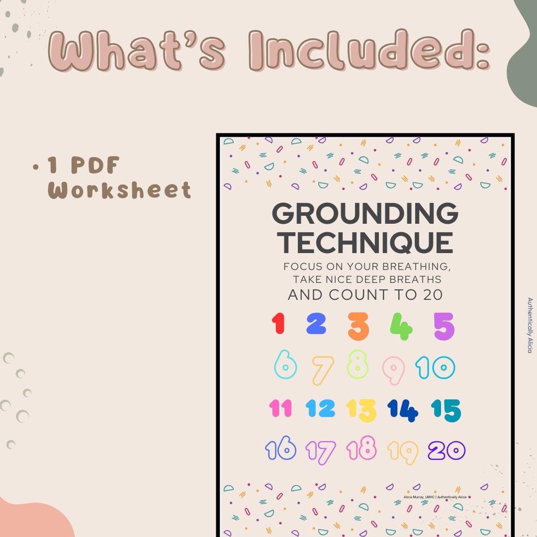 Grounding Technique Worksheet Coping Skills Activity for Kids Mental