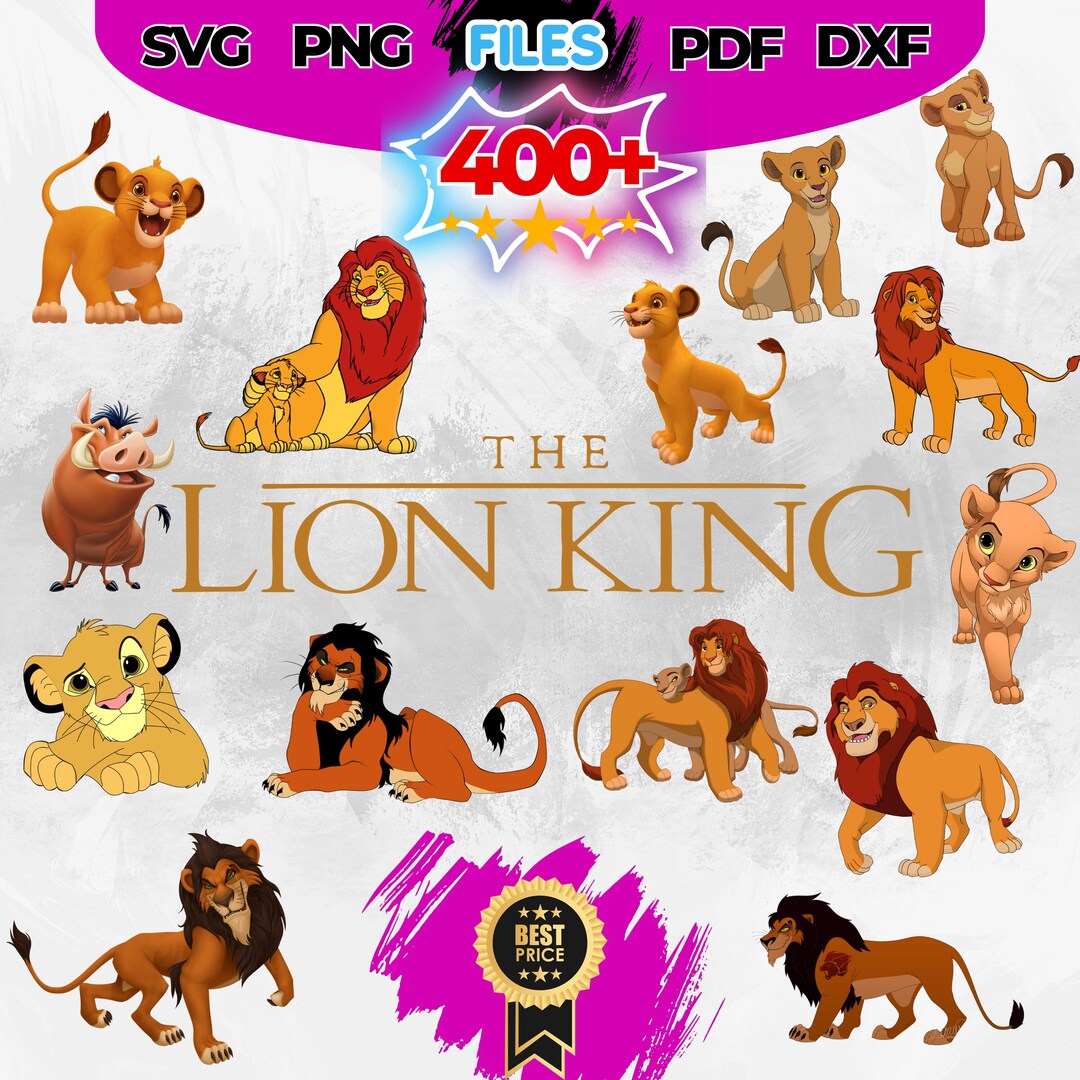 400 Archivos El Rey León SVG Mega Paquete, Rey León Svg, Rey León Png ...