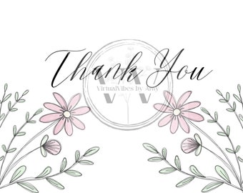 Printable Thank You Card | Floral Thank You Card | Digital Download