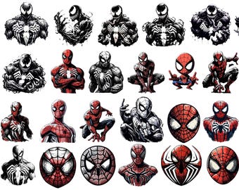 Spider-Man & Venom SVG Mega Bundle 48,  High-Quality Digital Designs