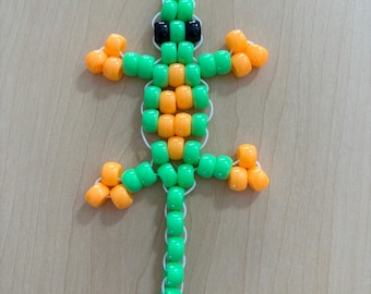 Kit de llavero de lagarto con cuentas: manualidad nostálgica, linda y divertida de los años 90 para niños o adultos. Incluye instrucciones y todos los materiales necesarios.