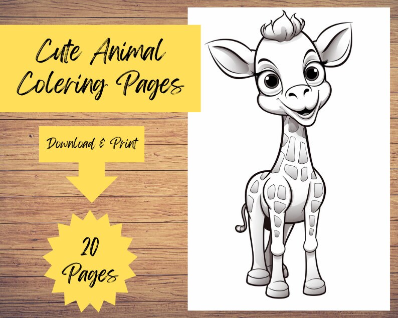 Animal Coloring Book Print Coloring Book Baby Animal Book Girls ...