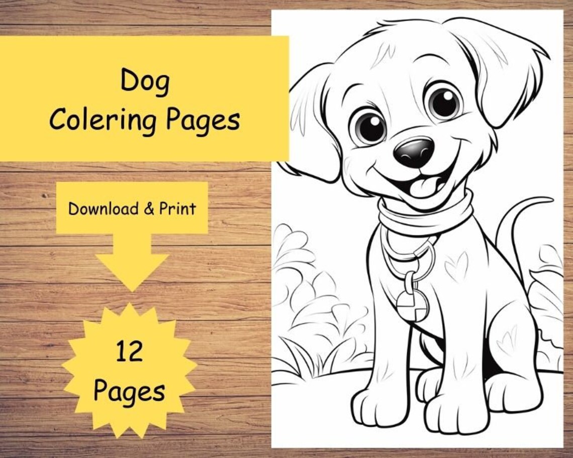 12 Dog Coloring Pages Preschool Coloring Children Toddlers Coloring ...