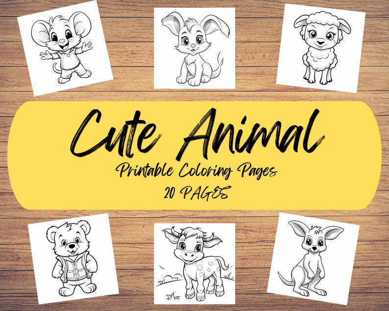 Animal Coloring Book Print Coloring Book Baby Animal Book Girls ...